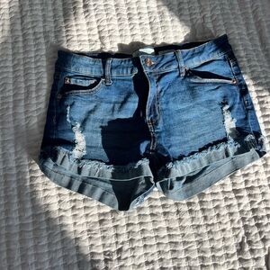 Celebrity Pink Distressed Blue Jean Shorts